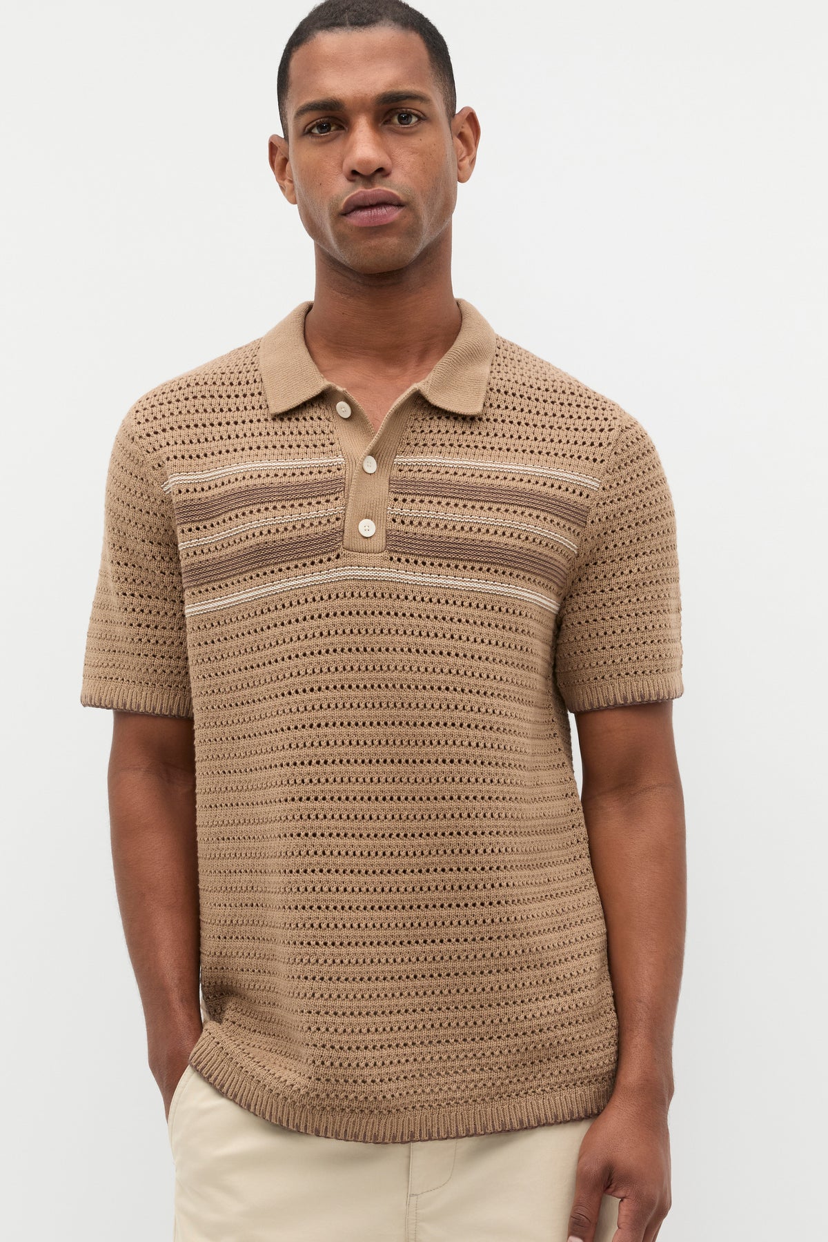 Blanket Stitch Kn Polo