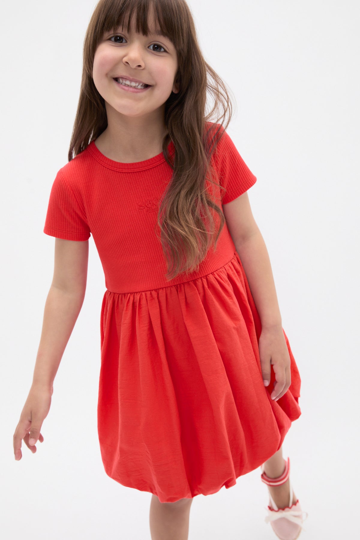 Spliced Logo Dress
