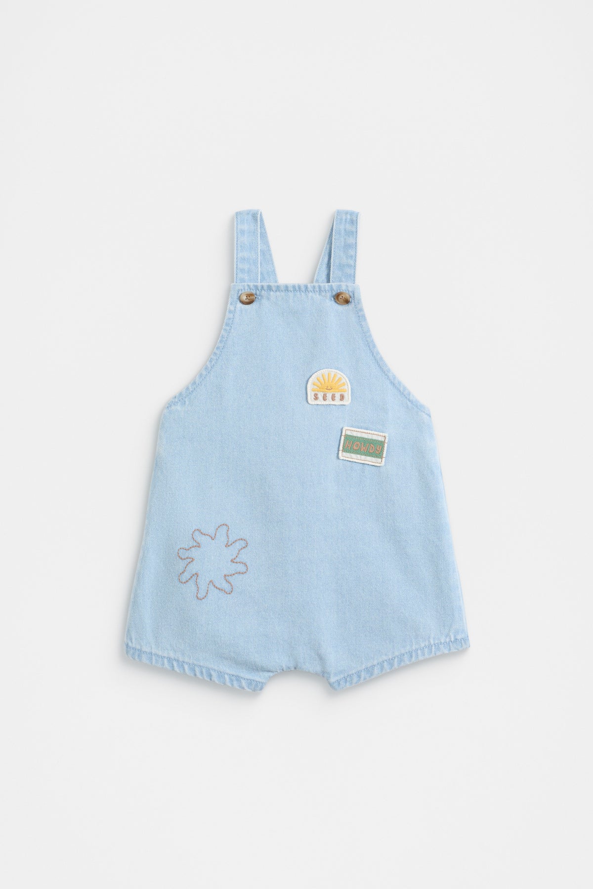 Patched Denim Overall