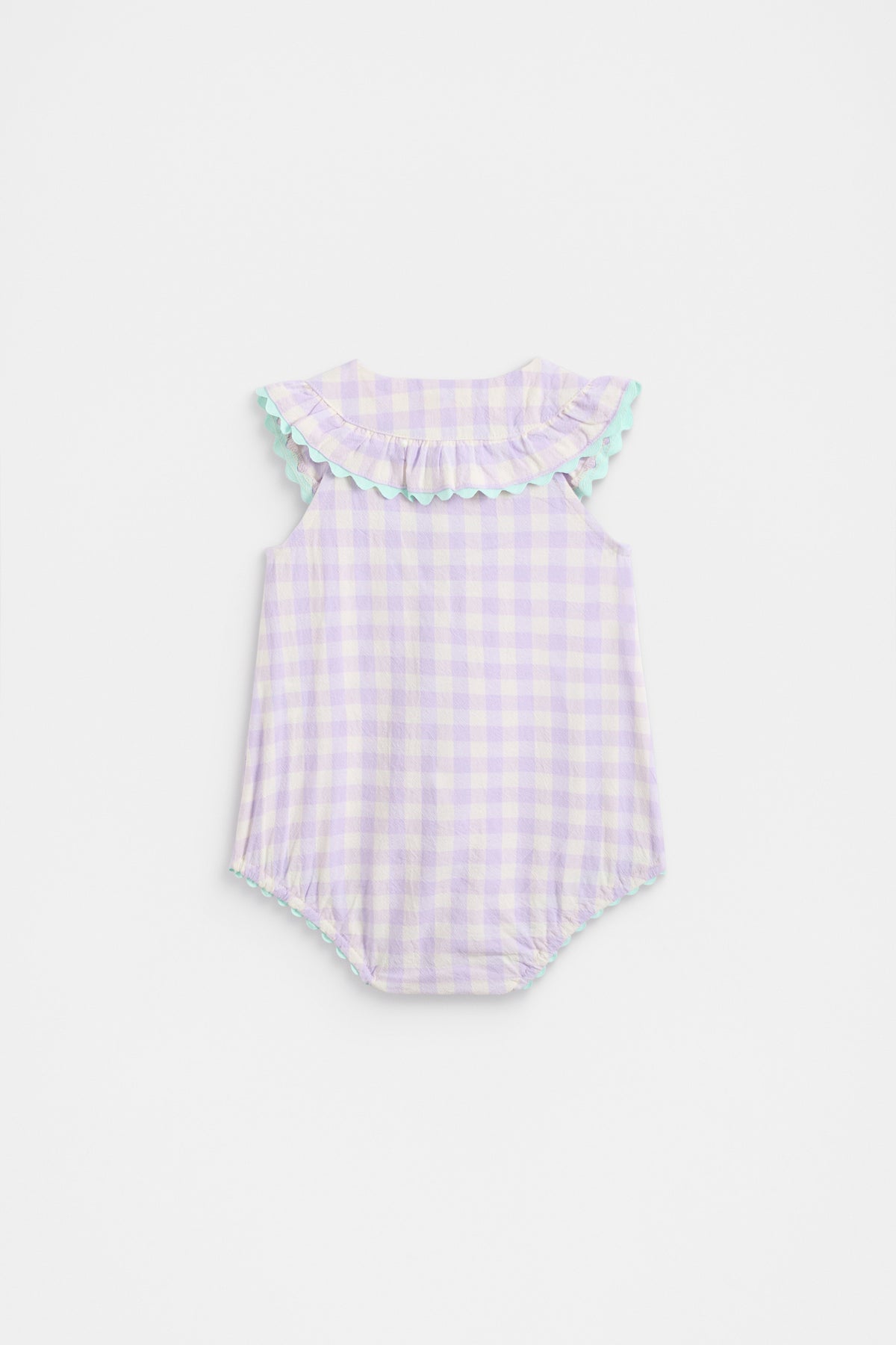 Spliced Gingham Romper