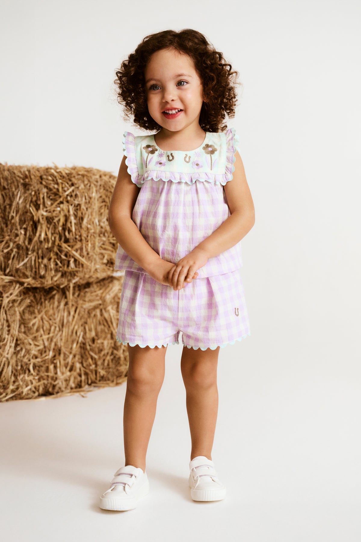 Spliced Gingham Short