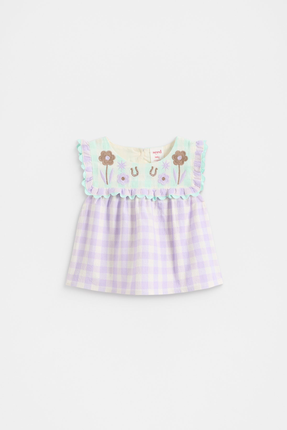 Spliced Gingham Top