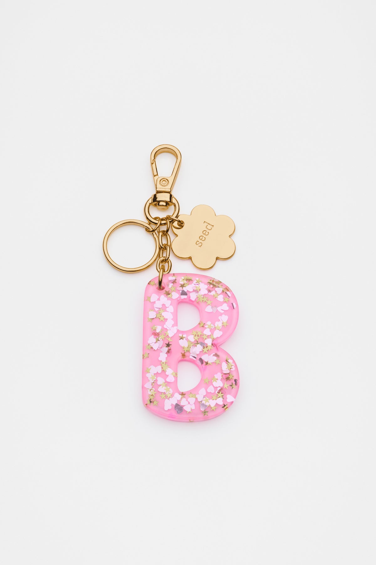 Glitter Initial Bag Charm