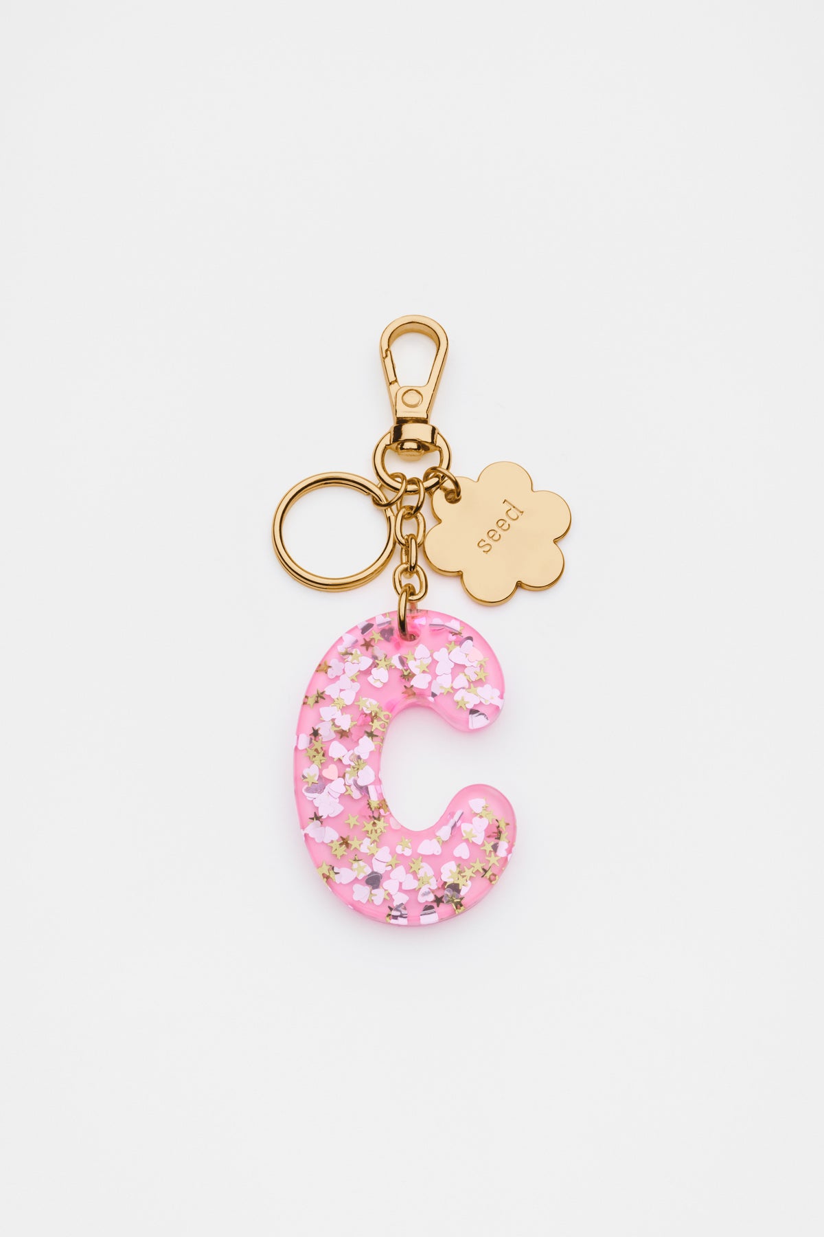 Glitter Initial Bag Charm