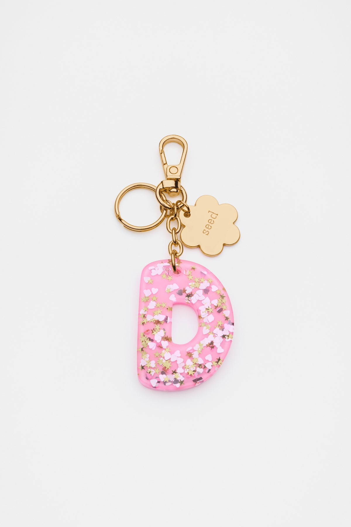 Glitter Initial Bag Charm