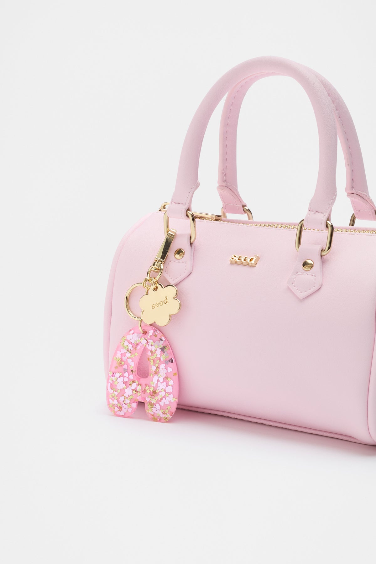 Glitter Initial Bag Charm