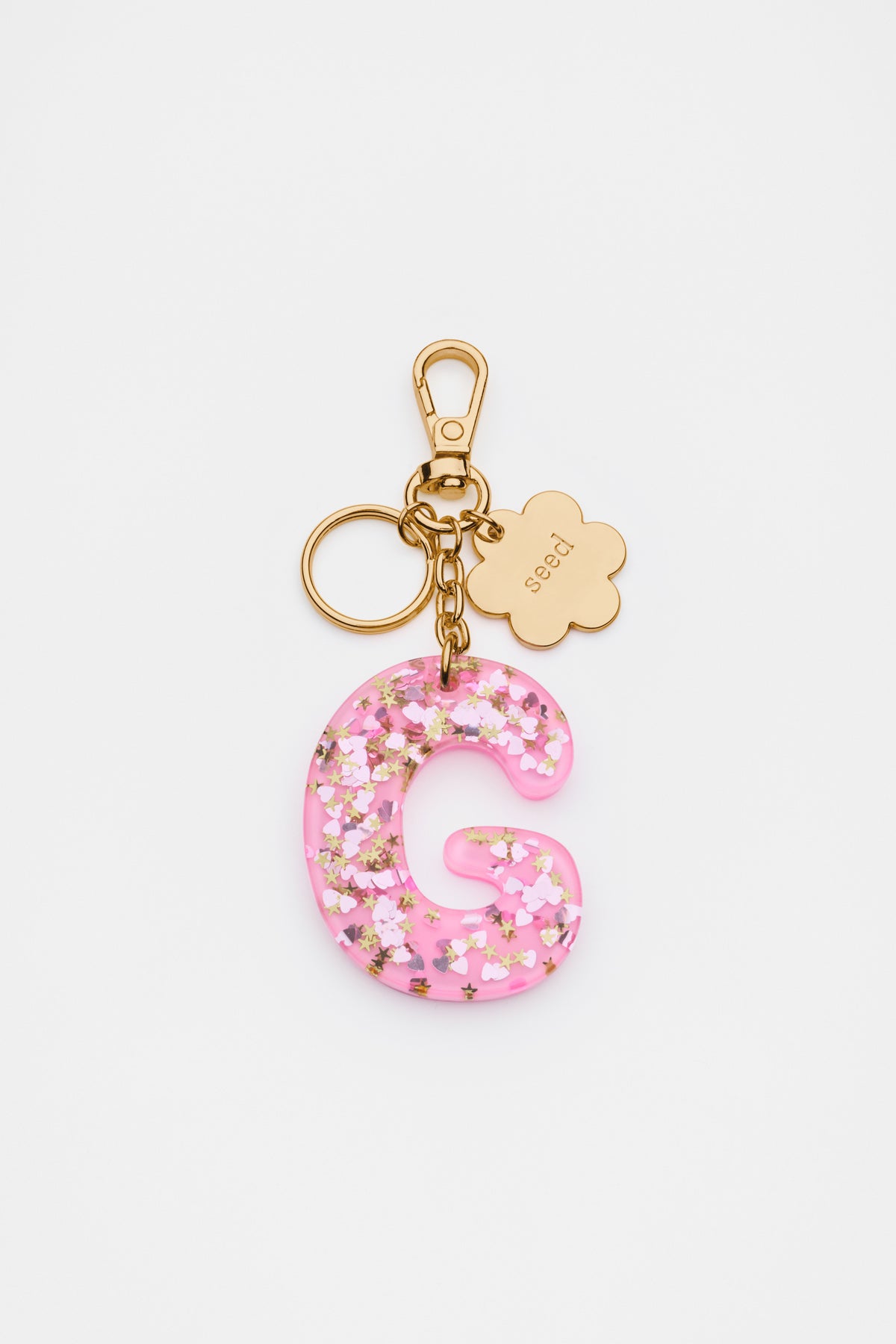 Glitter Initial Bag Charm