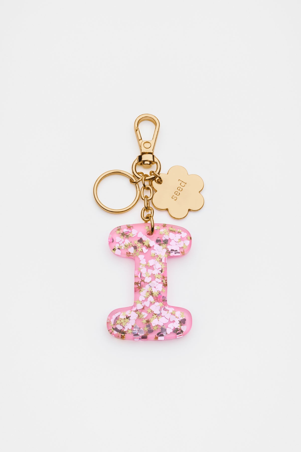 Glitter Initial Bag Charm