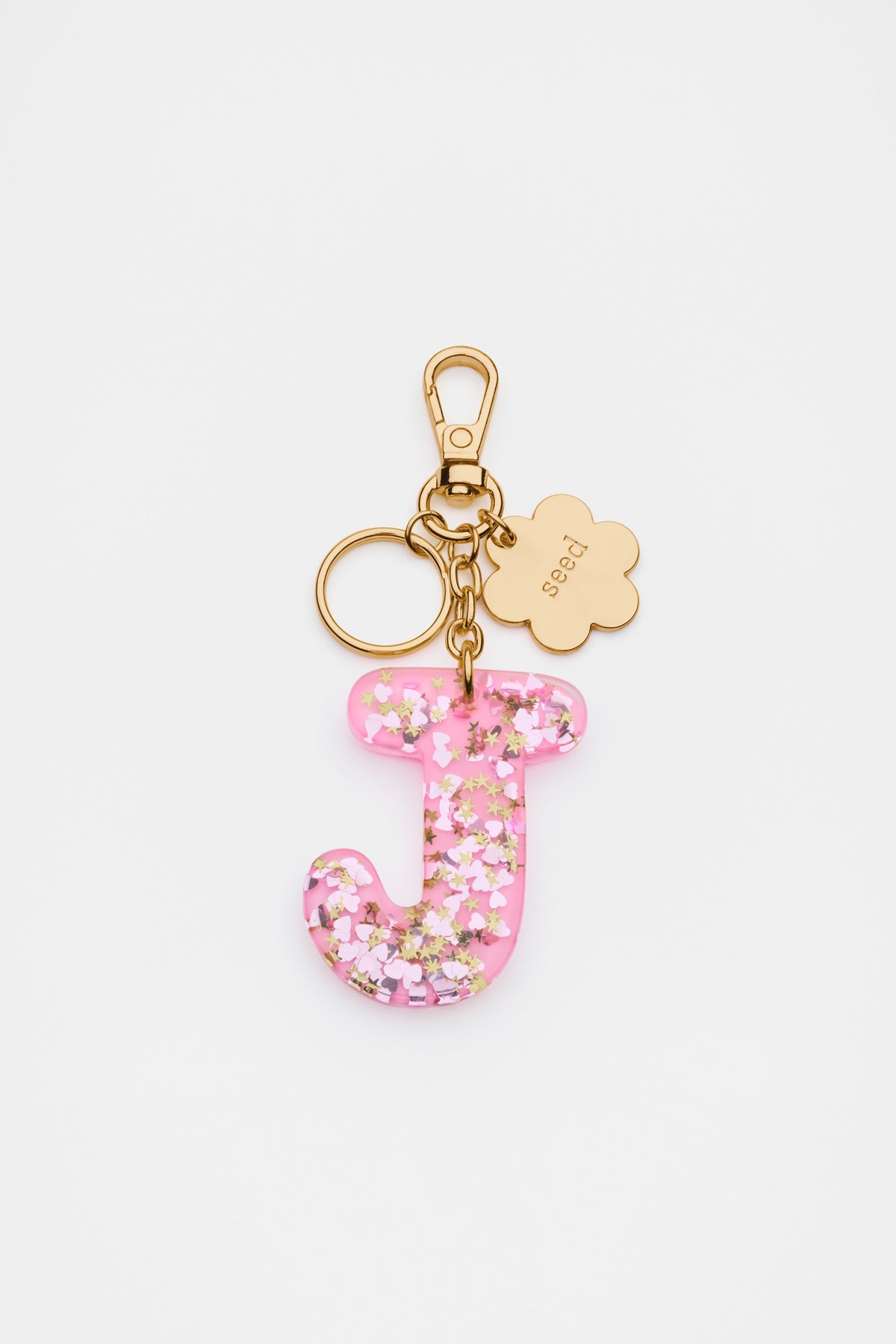 Glitter Initial Bag Charm