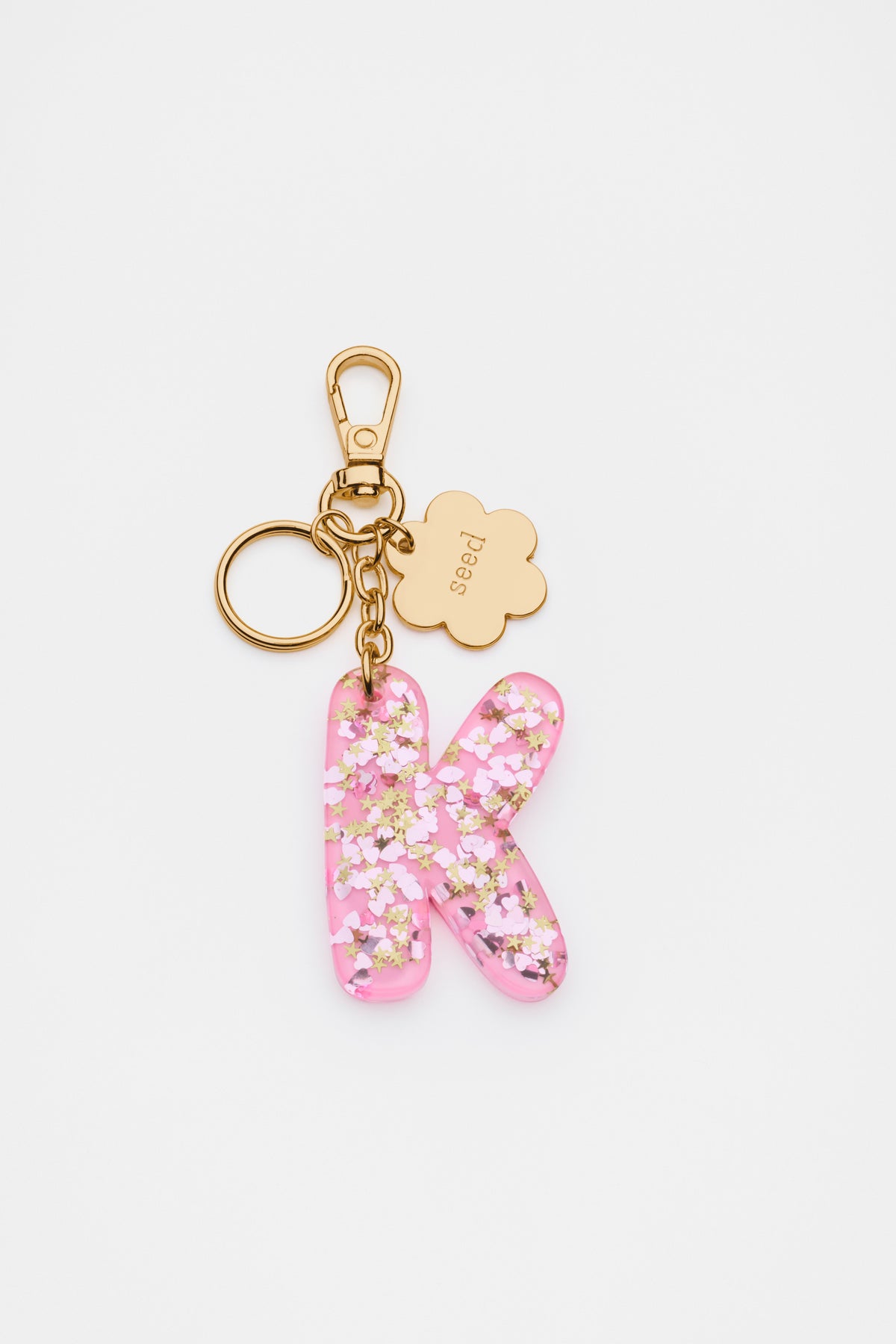 Glitter Initial Bag Charm