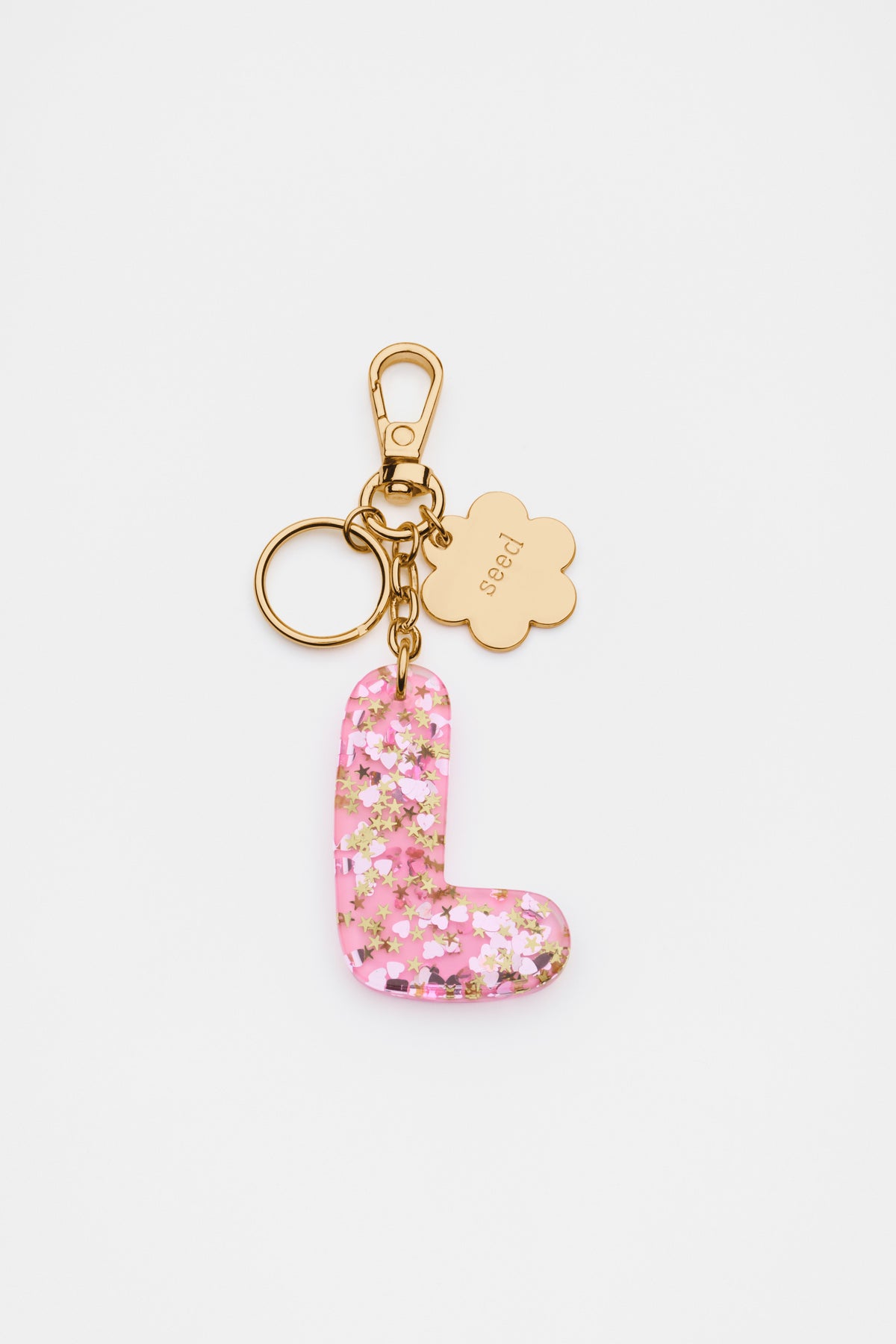 Glitter Initial Bag Charm