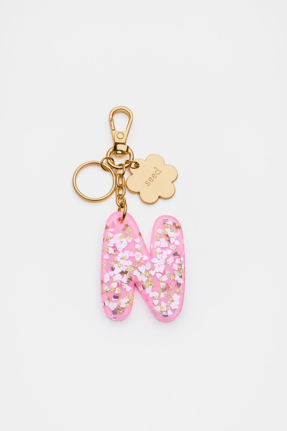 Glitter Initial Bag Charm