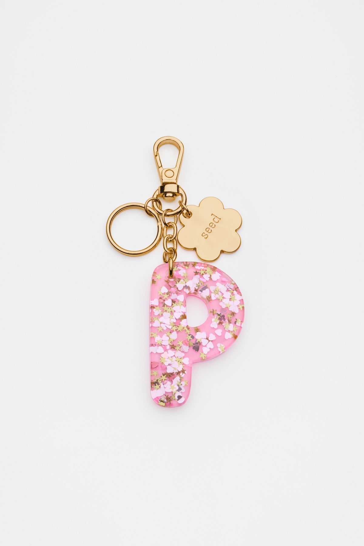 Glitter Initial Bag Charm