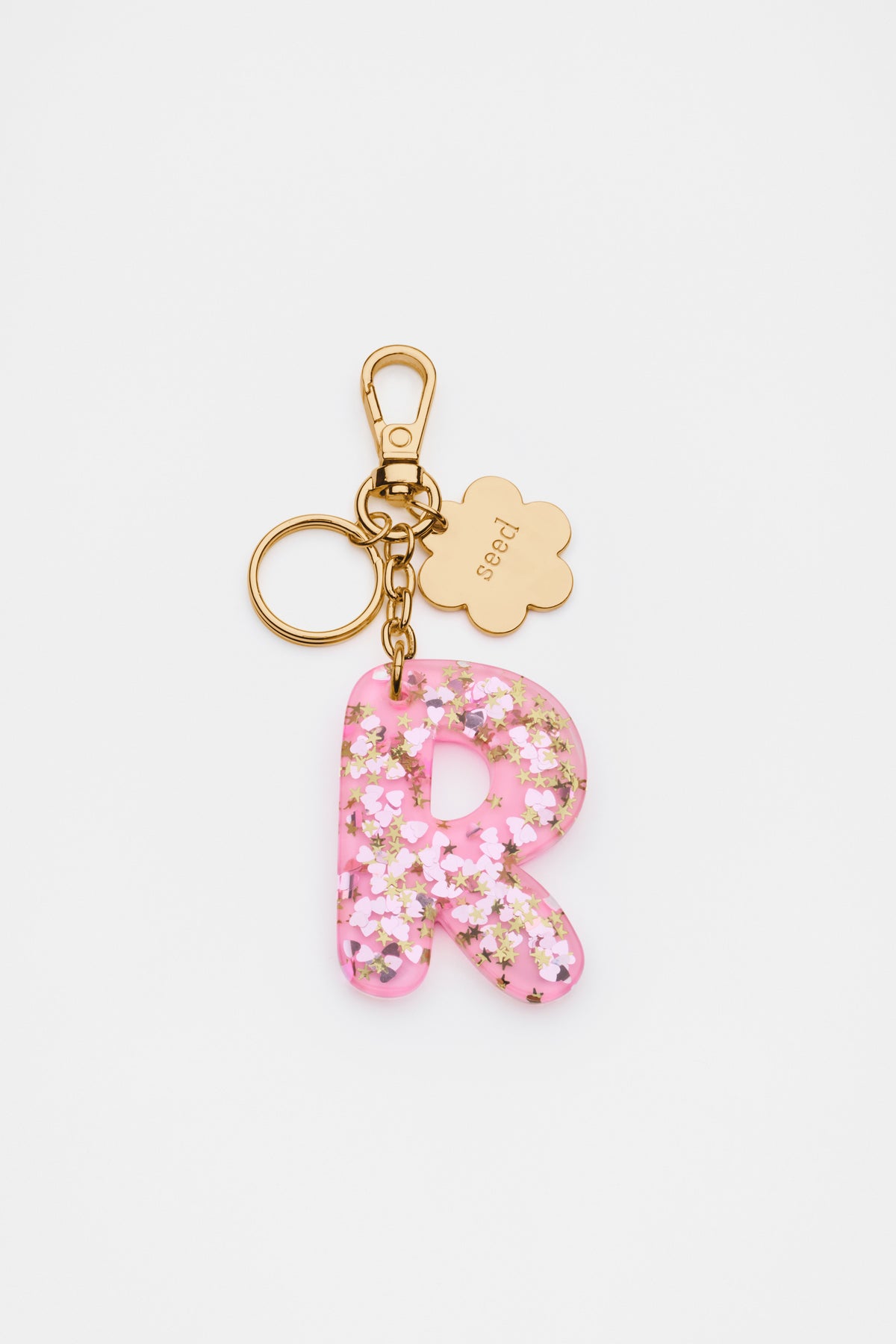 Glitter Initial Bag Charm