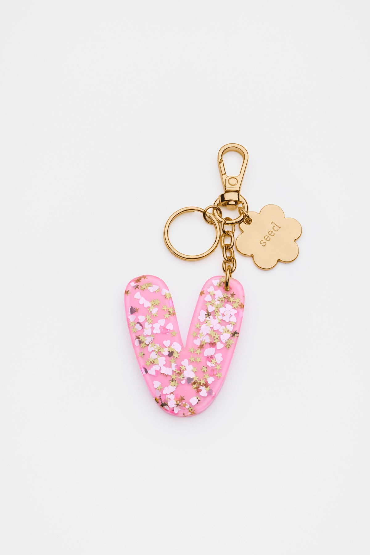 Glitter Initial Bag Charm