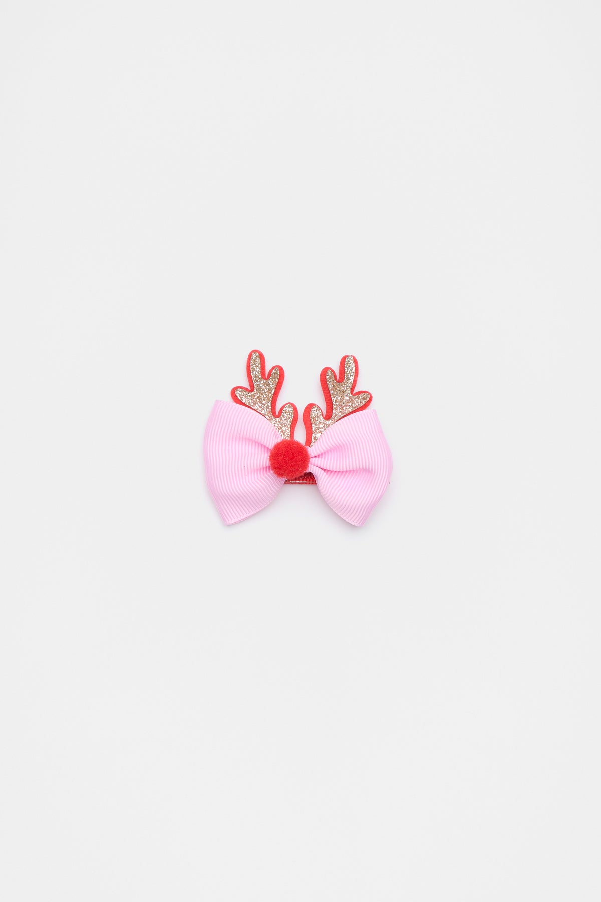 Grosgrain Reindeer Bow Duck Clip | Candy Pink | Seed Heritage NZ