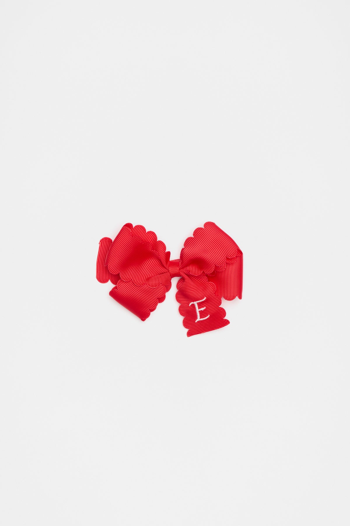 Grosgrain Initial Bow Duck Clip