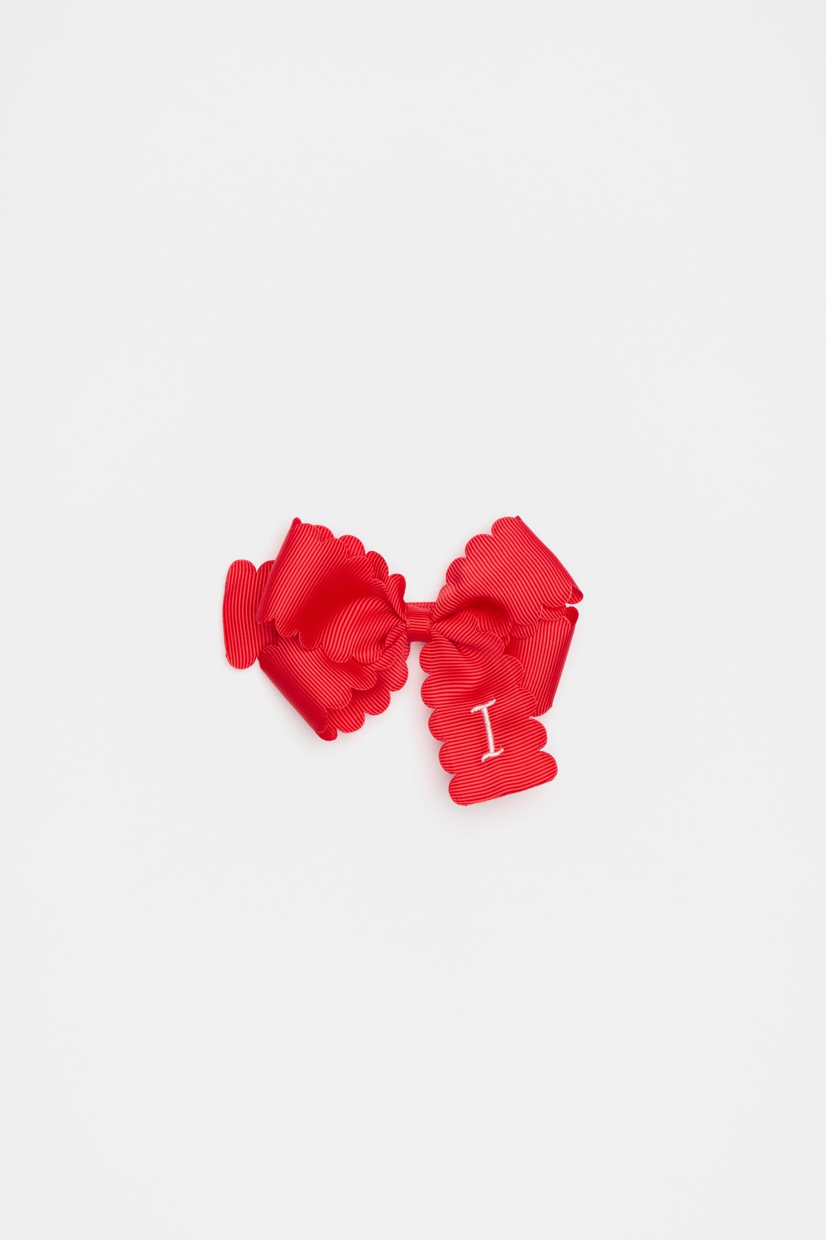 Grosgrain Initial Bow Duck Clip