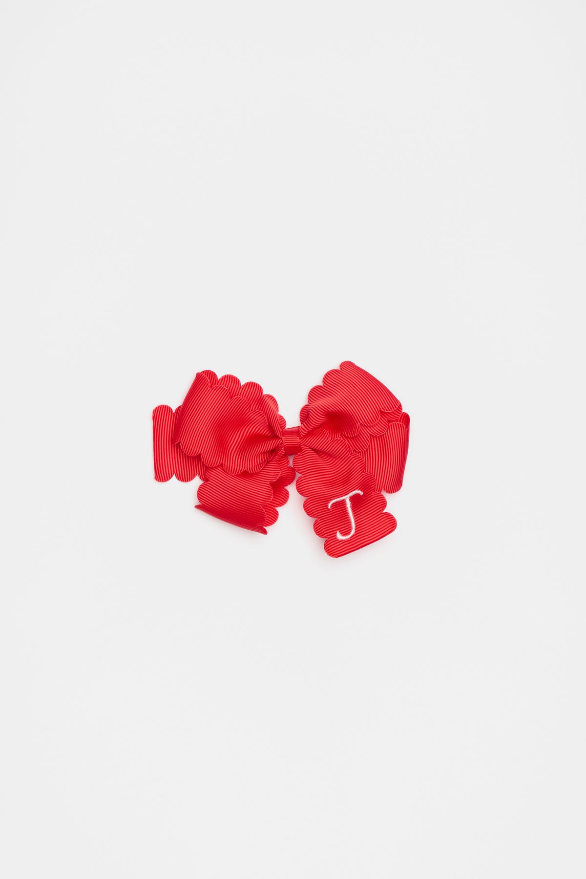 Grosgrain Initial Bow Duck Clip