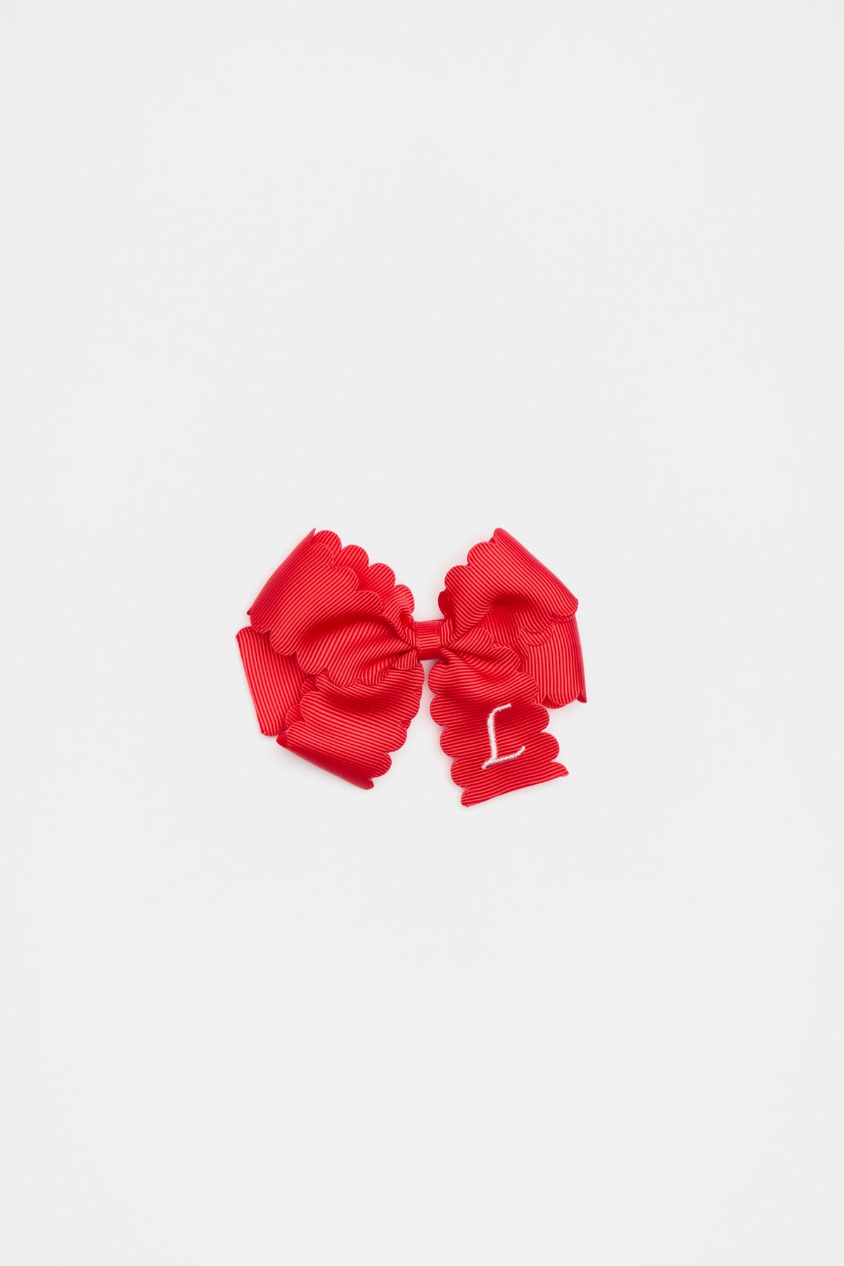 Grosgrain Initial Bow Duck Clip