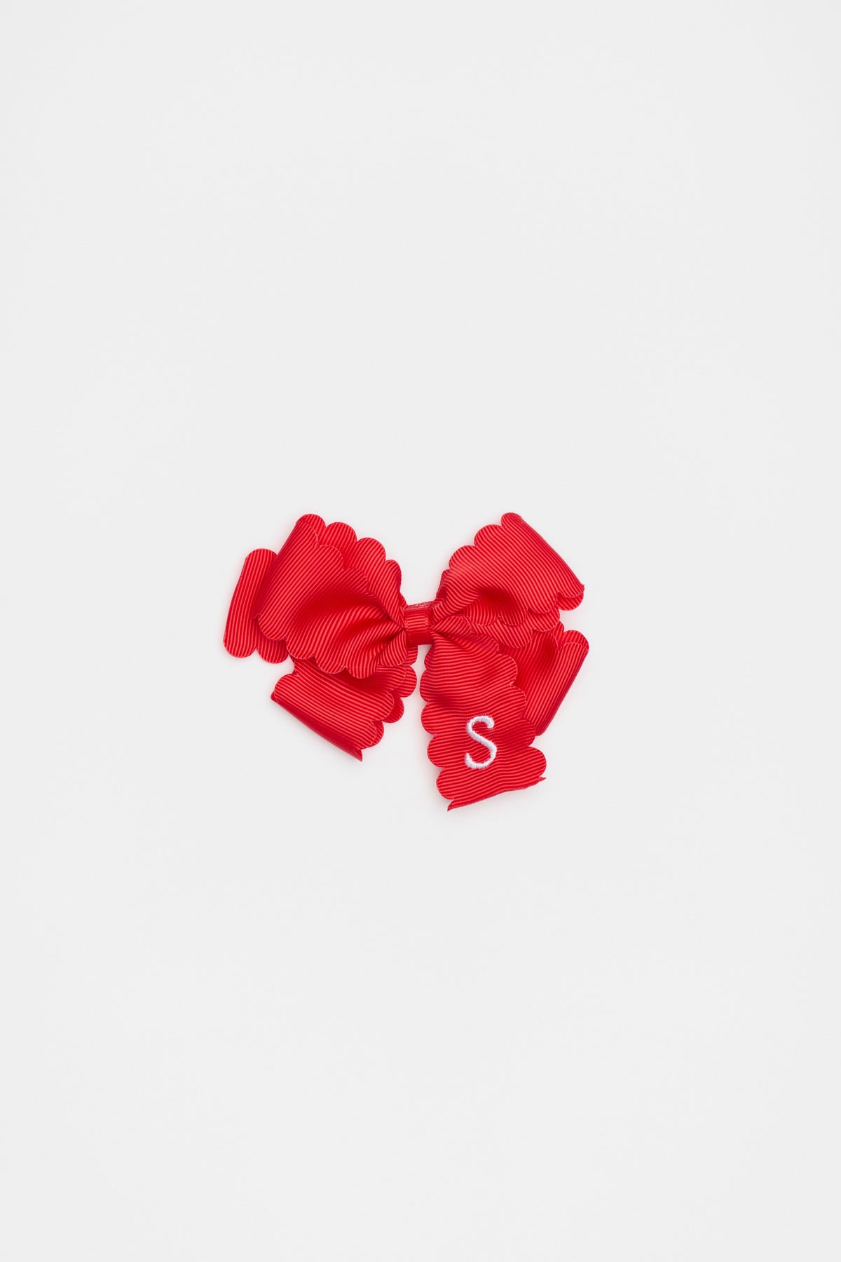 Grosgrain Initial Bow Duck Clip