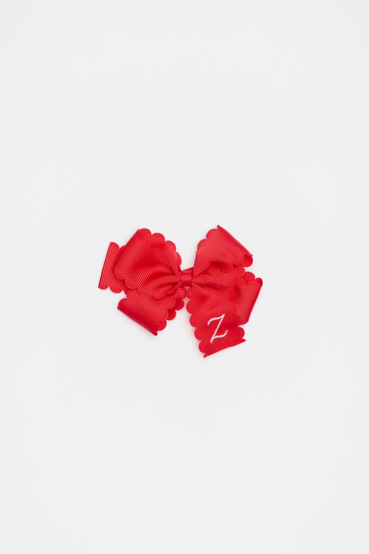 Grosgrain Initial Bow Duck Clip