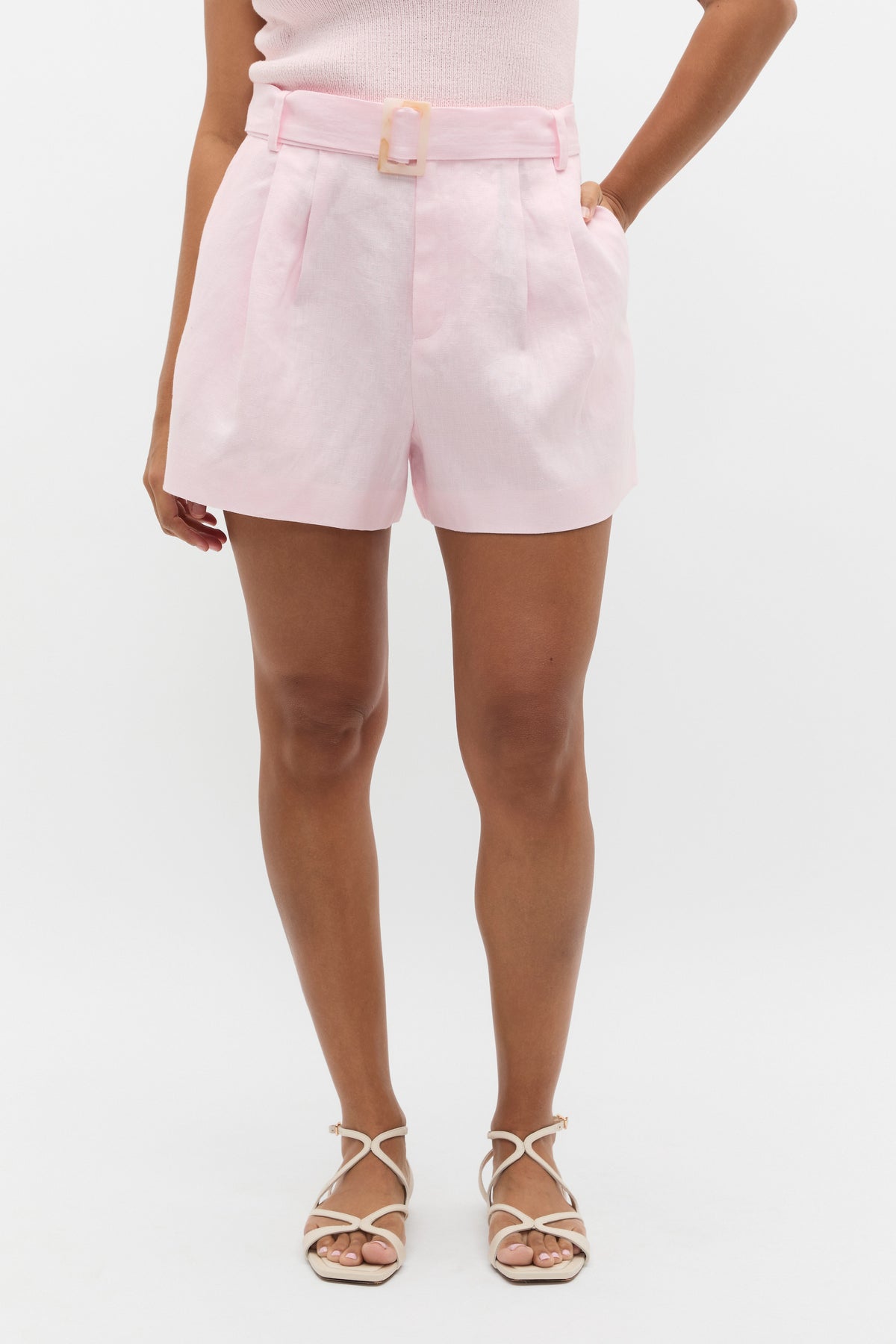 Tailored Linen Pleat Short