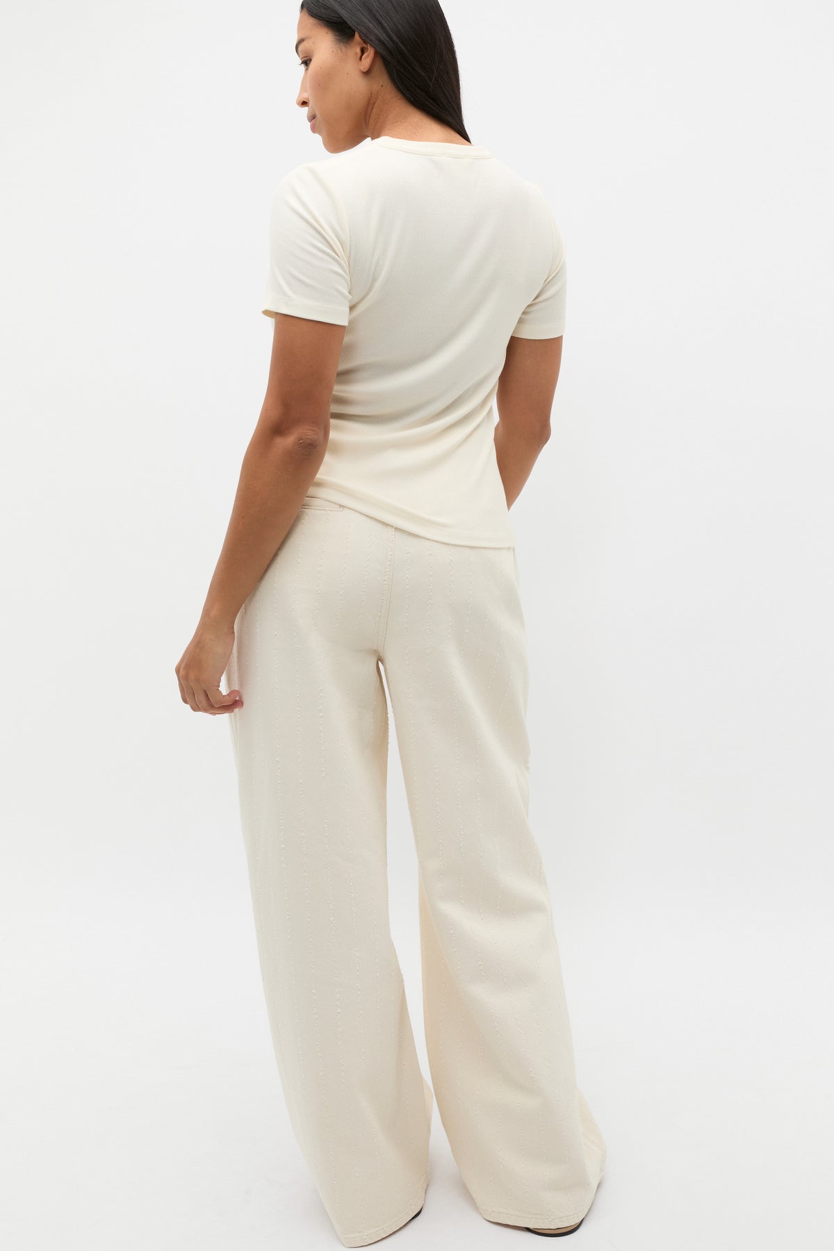 Rib Button Through Top