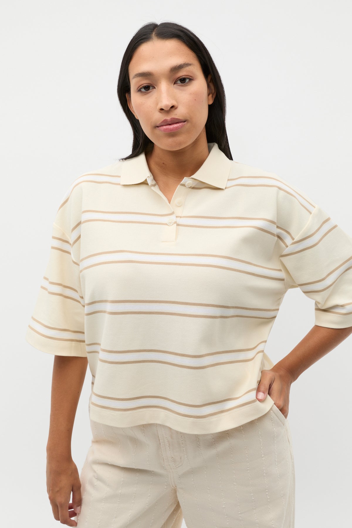 Stripe Boxy Polo
