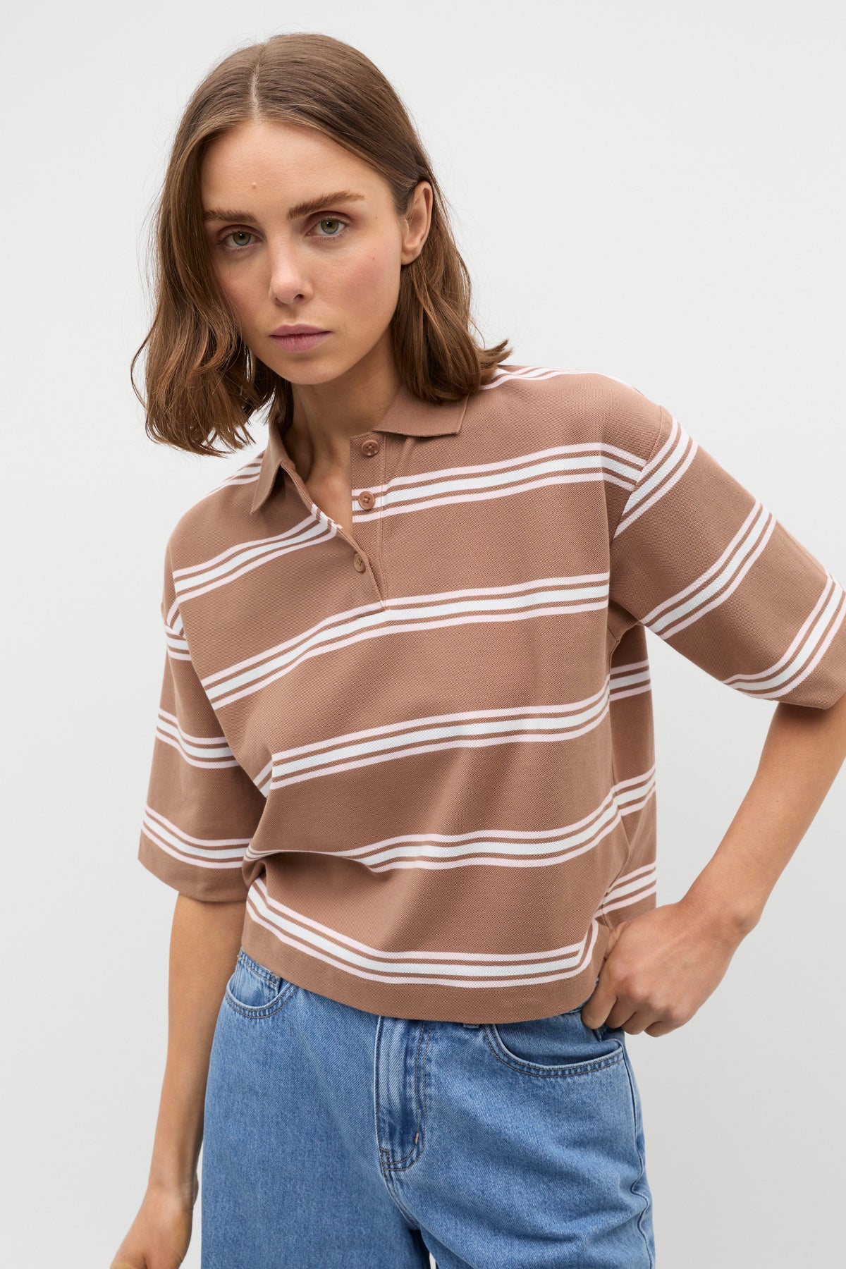 Stripe Boxy Polo