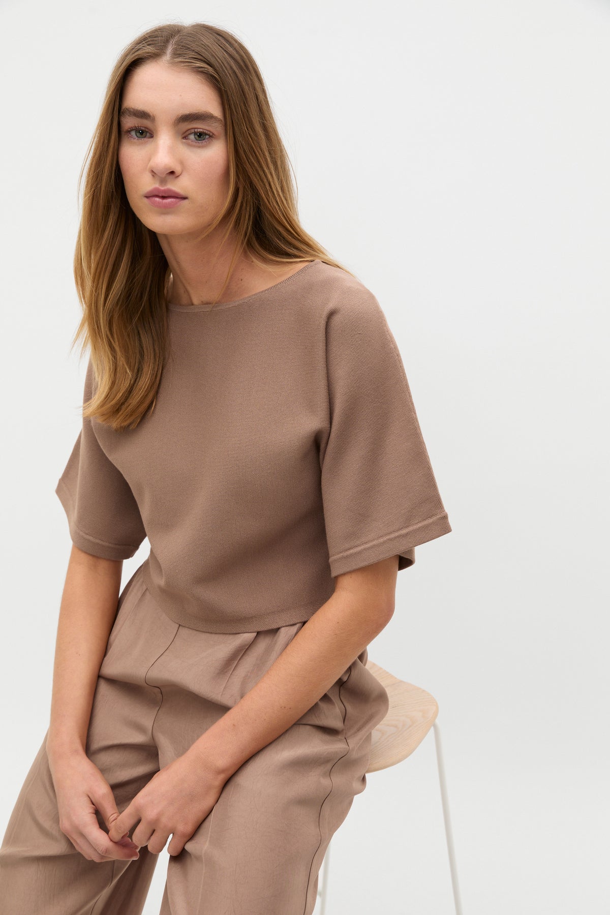 Compact Crepe Knit Top