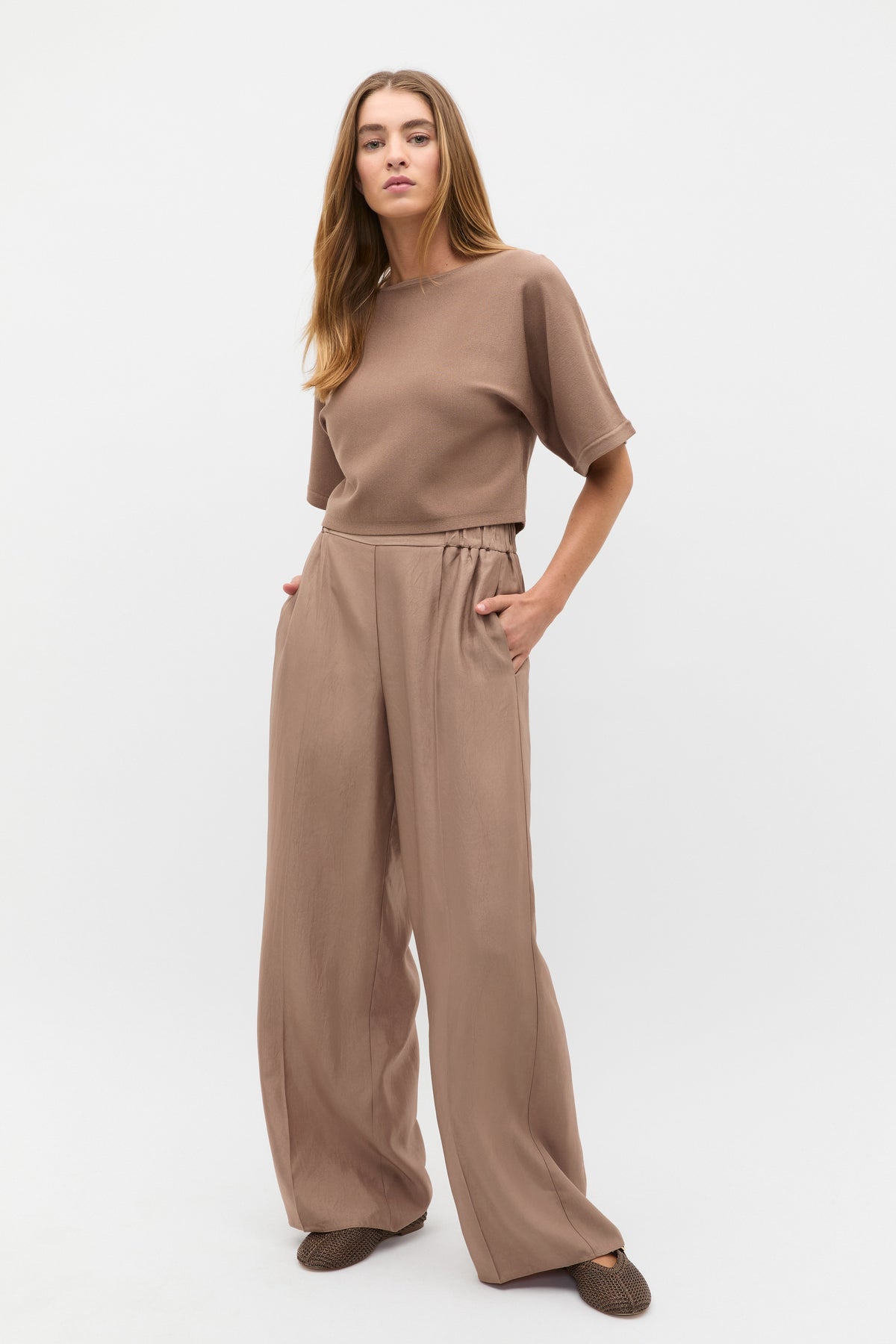 Compact Crepe Knit Top