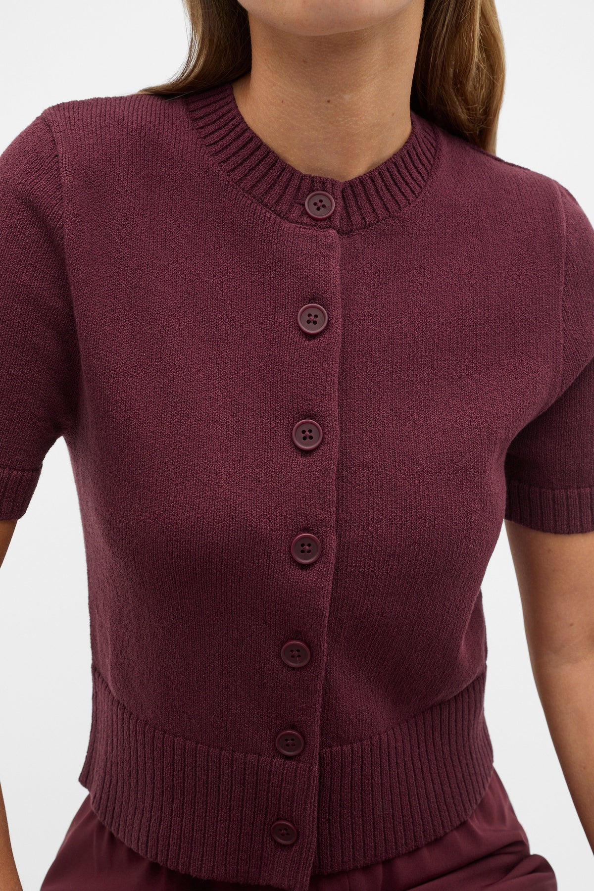 Textured Cotton Blend Cardigan