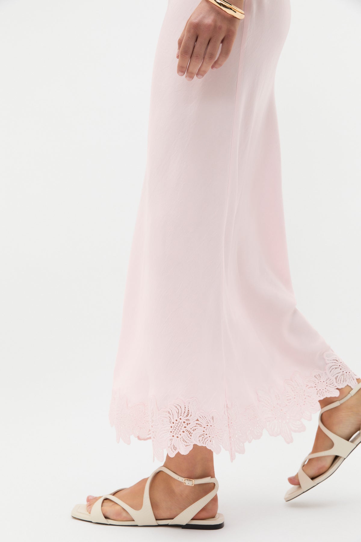Crinkled Satin Midi Dress