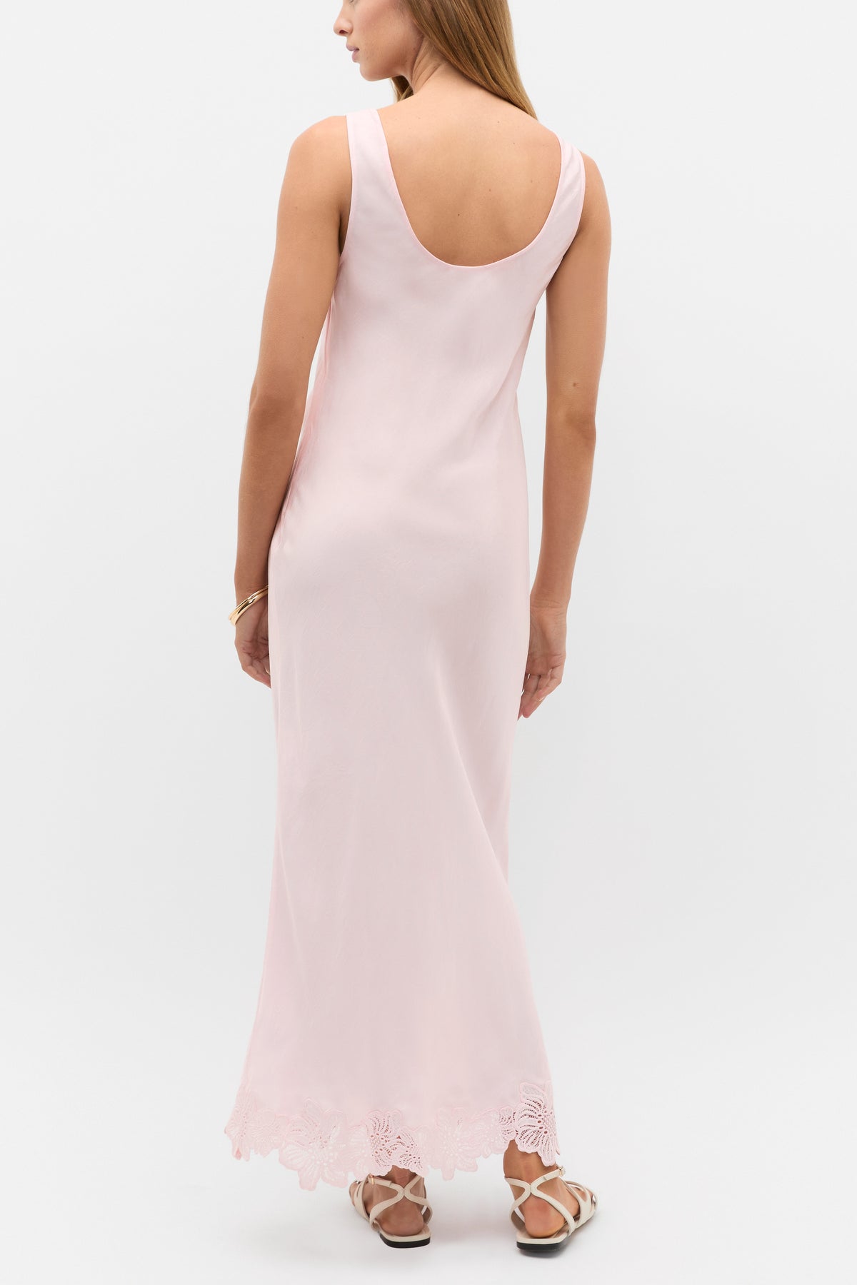 Crinkled Satin Midi Dress