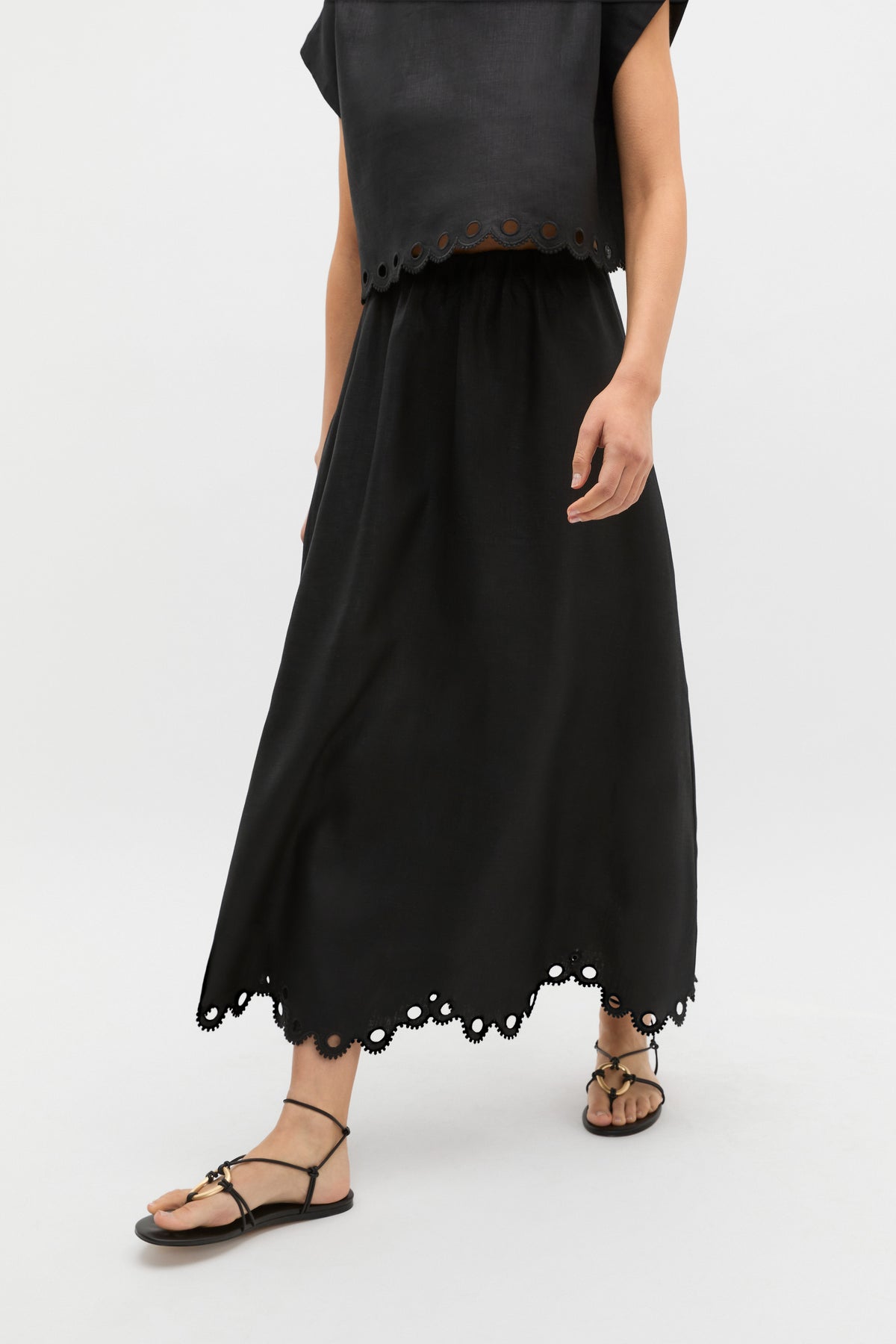 Linen Embroidered Skirt