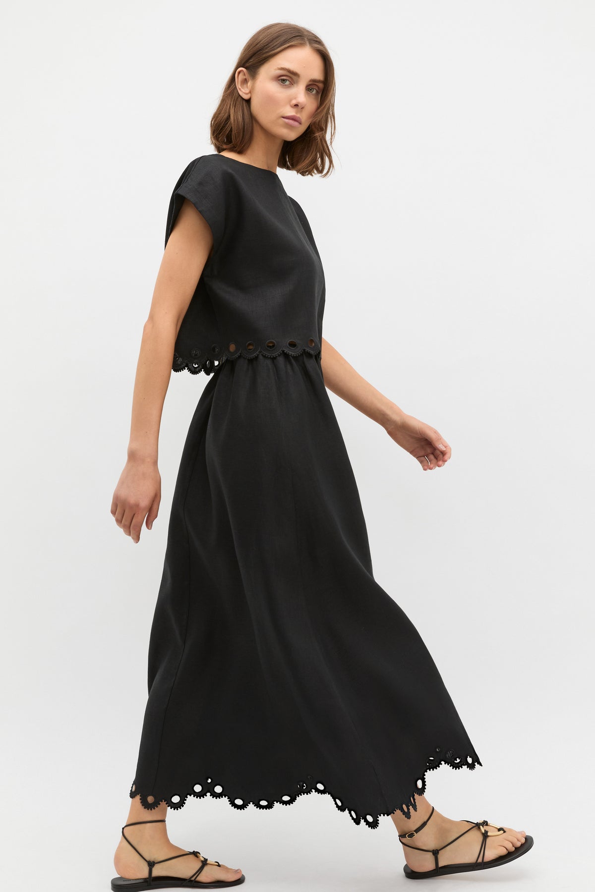 Linen Embroidered Skirt