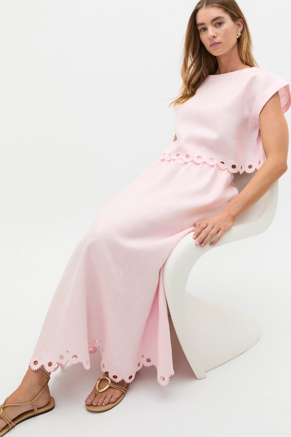 Linen Embroidered Skirt