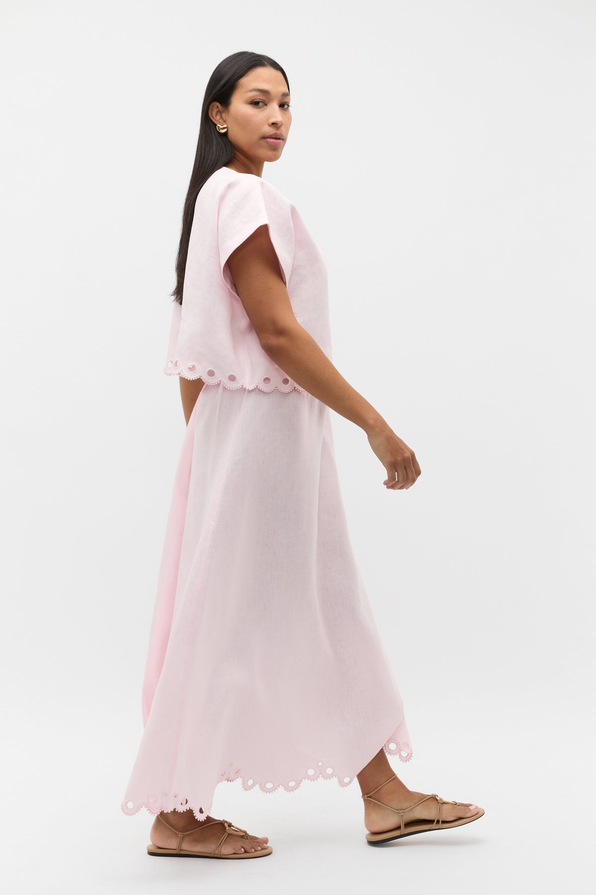 Linen Embroidered Skirt