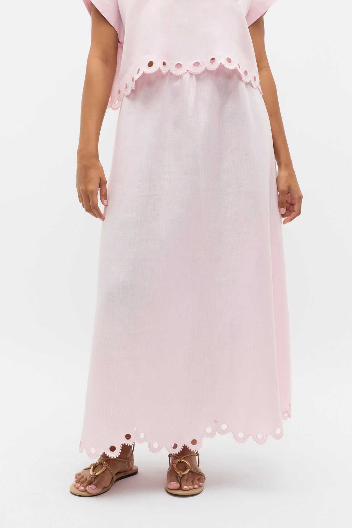 Linen Embroidered Skirt