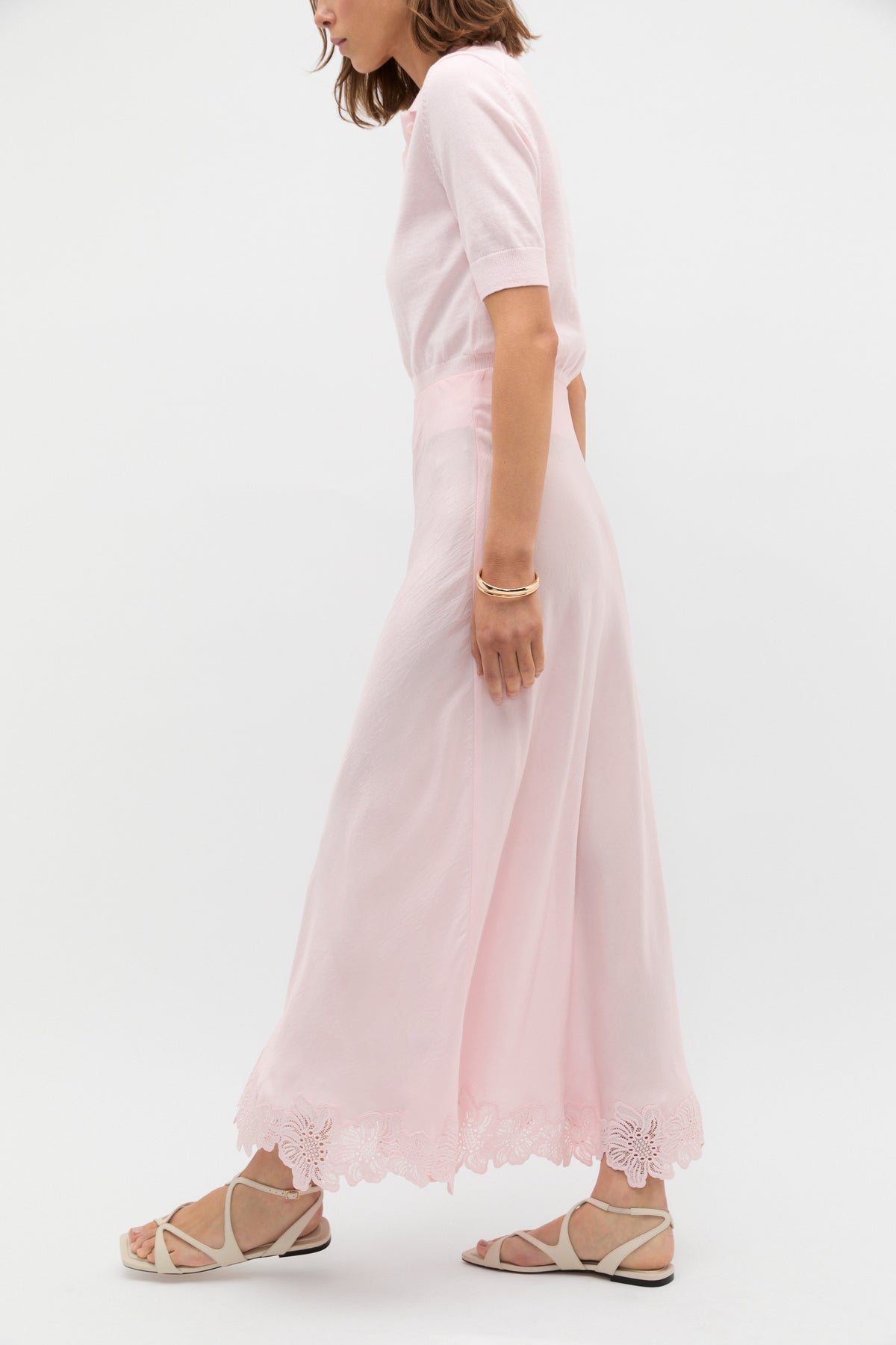 Crinkled Satin Skirt