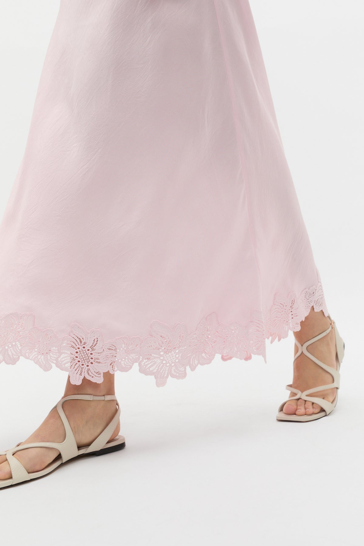 Crinkled Satin Skirt