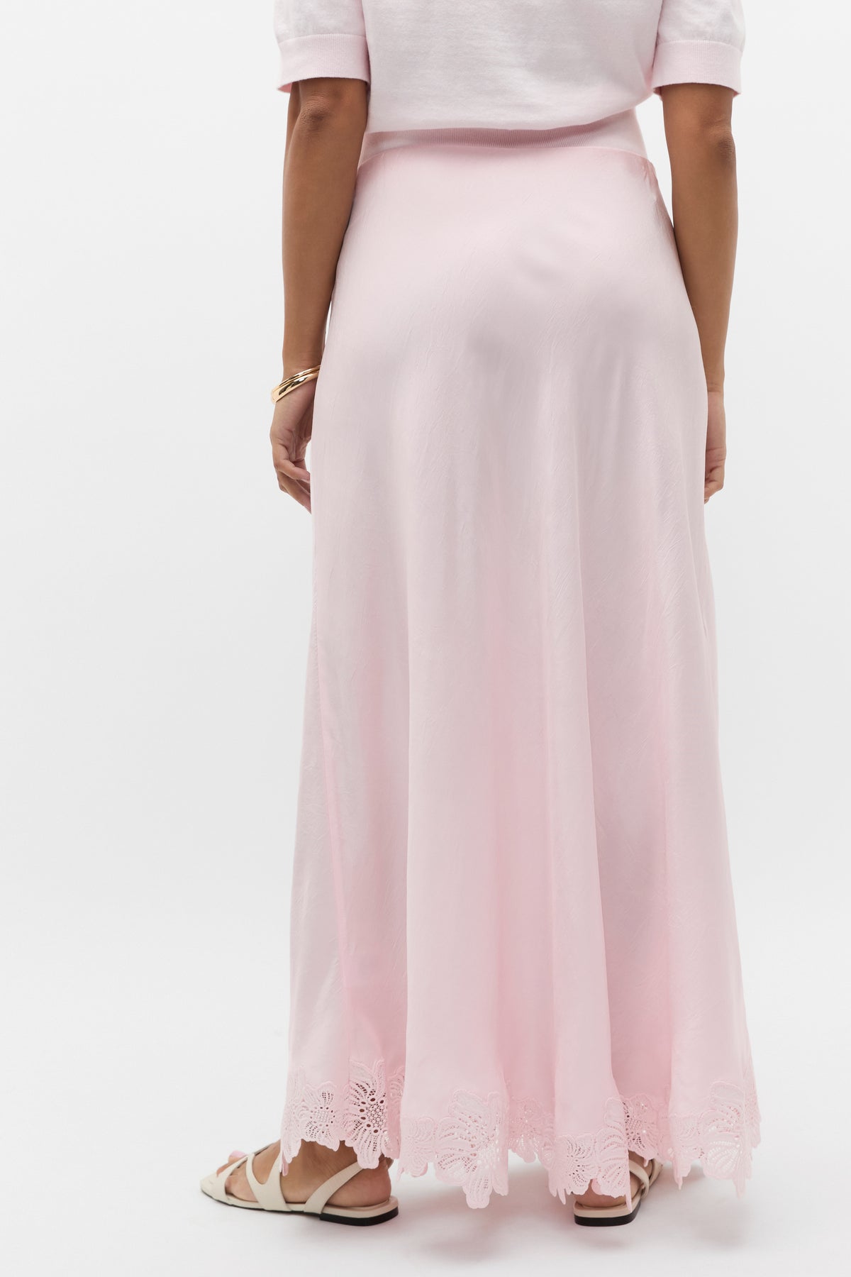 Crinkled Satin Skirt