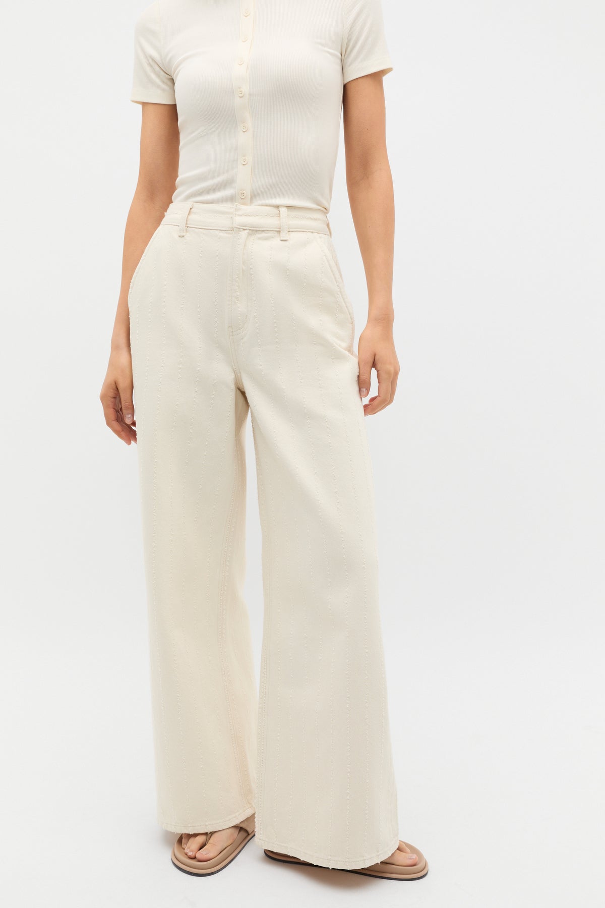 Textured Denim Tailored Jean