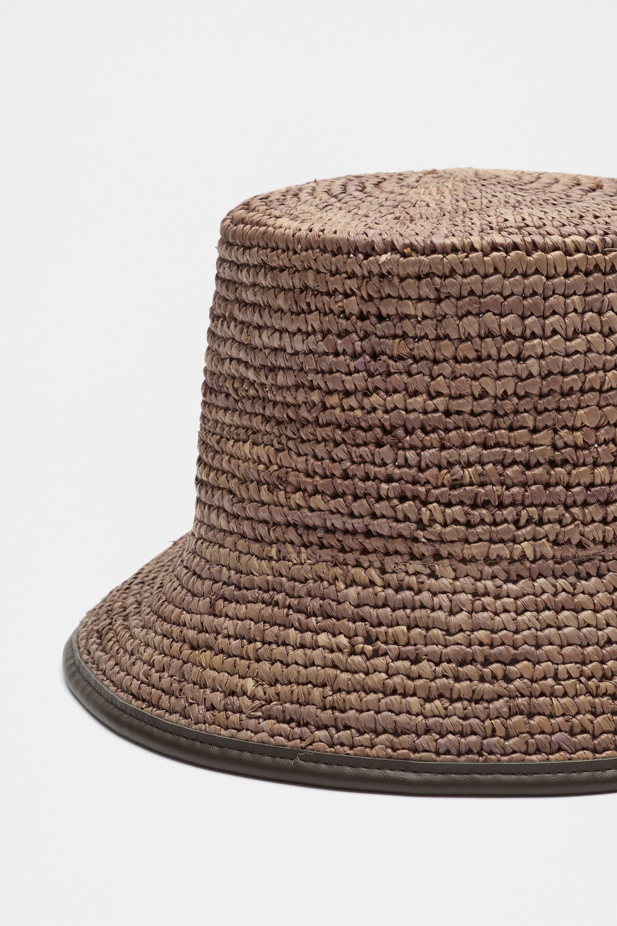 Trim Detail Raffia Bucket Hat