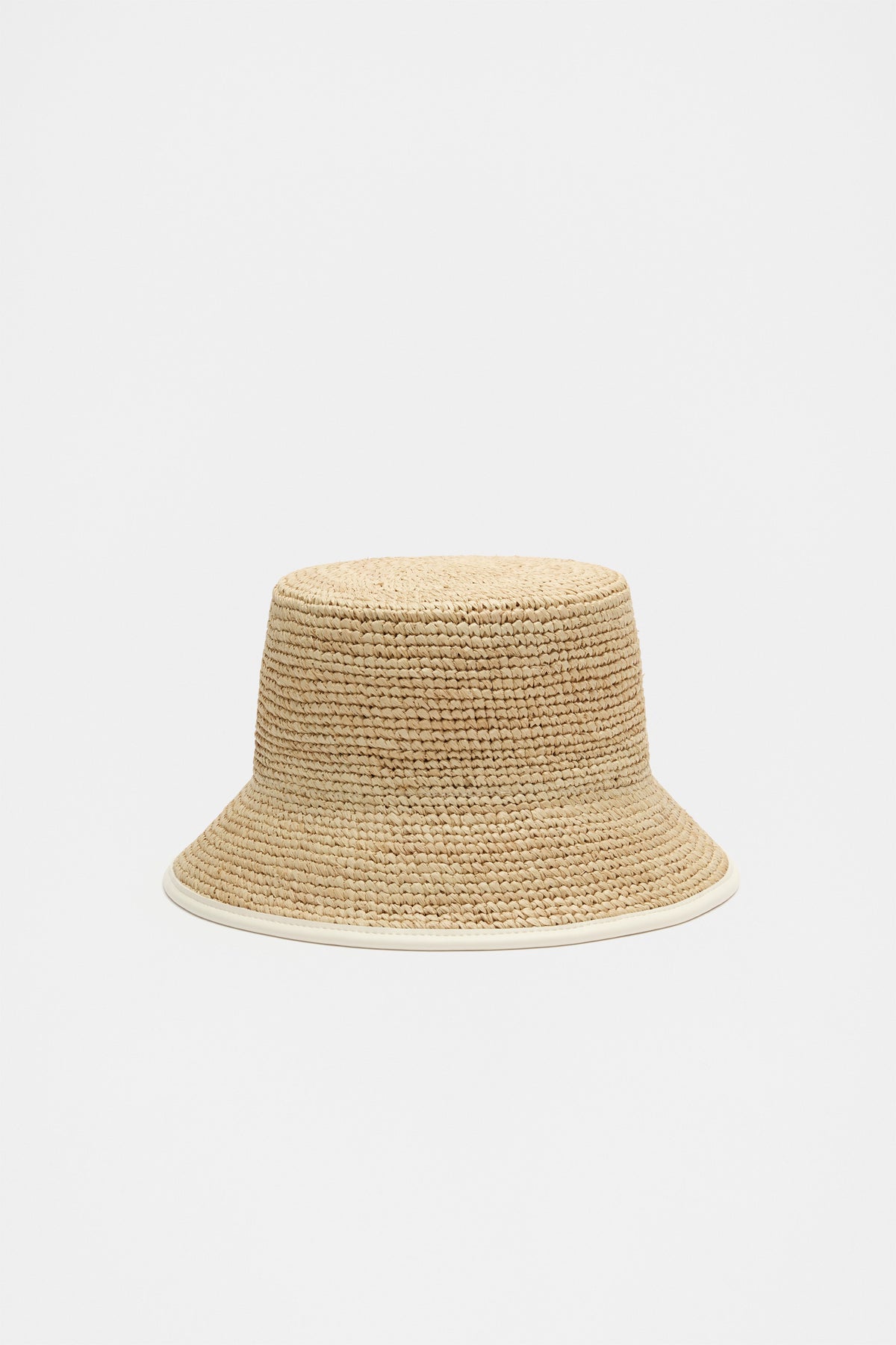 Trim Detail Raffia Bucket Hat