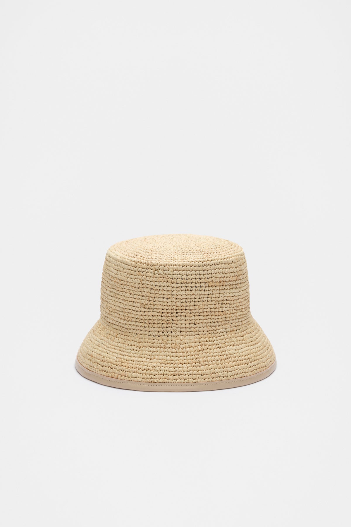 Trim Detail Raffia Bucket Hat