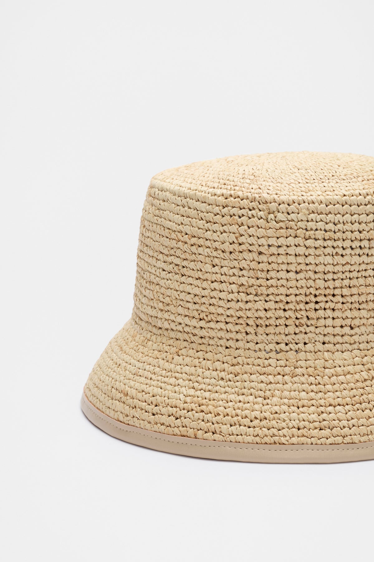 Trim Detail Raffia Bucket Hat