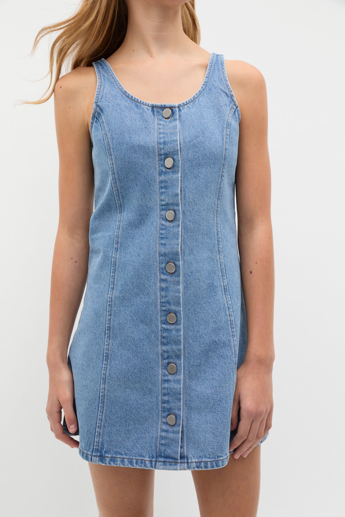 Denim Button Dress