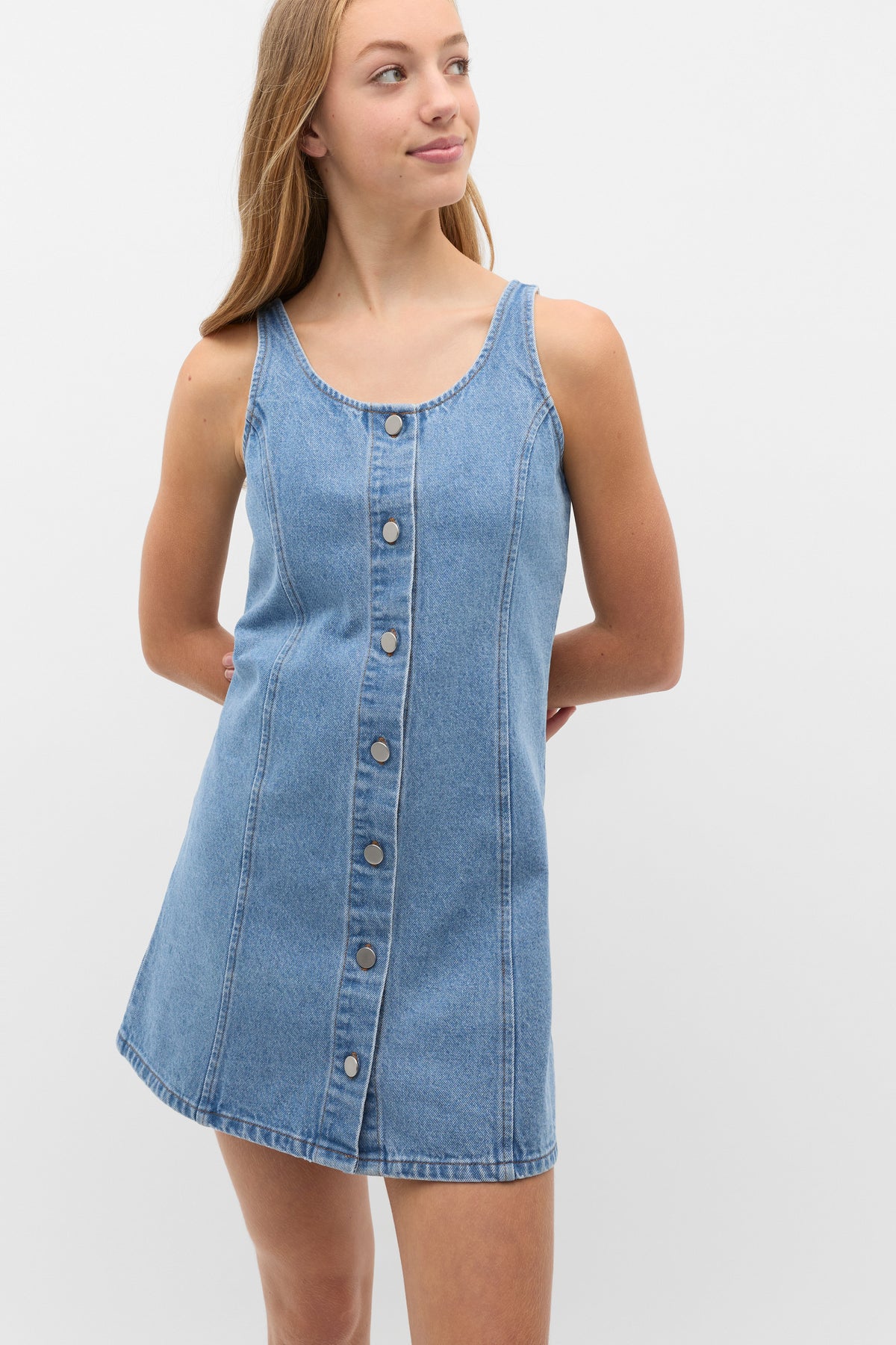 Denim Button Dress